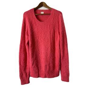 A New Day Sweater Womens Size XXL Pink Pullover Long Sleeve Fuzzy Crew Neck